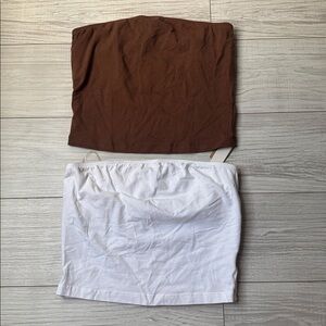 PINK Cotton Tube Top Built In Shelf Bra Set